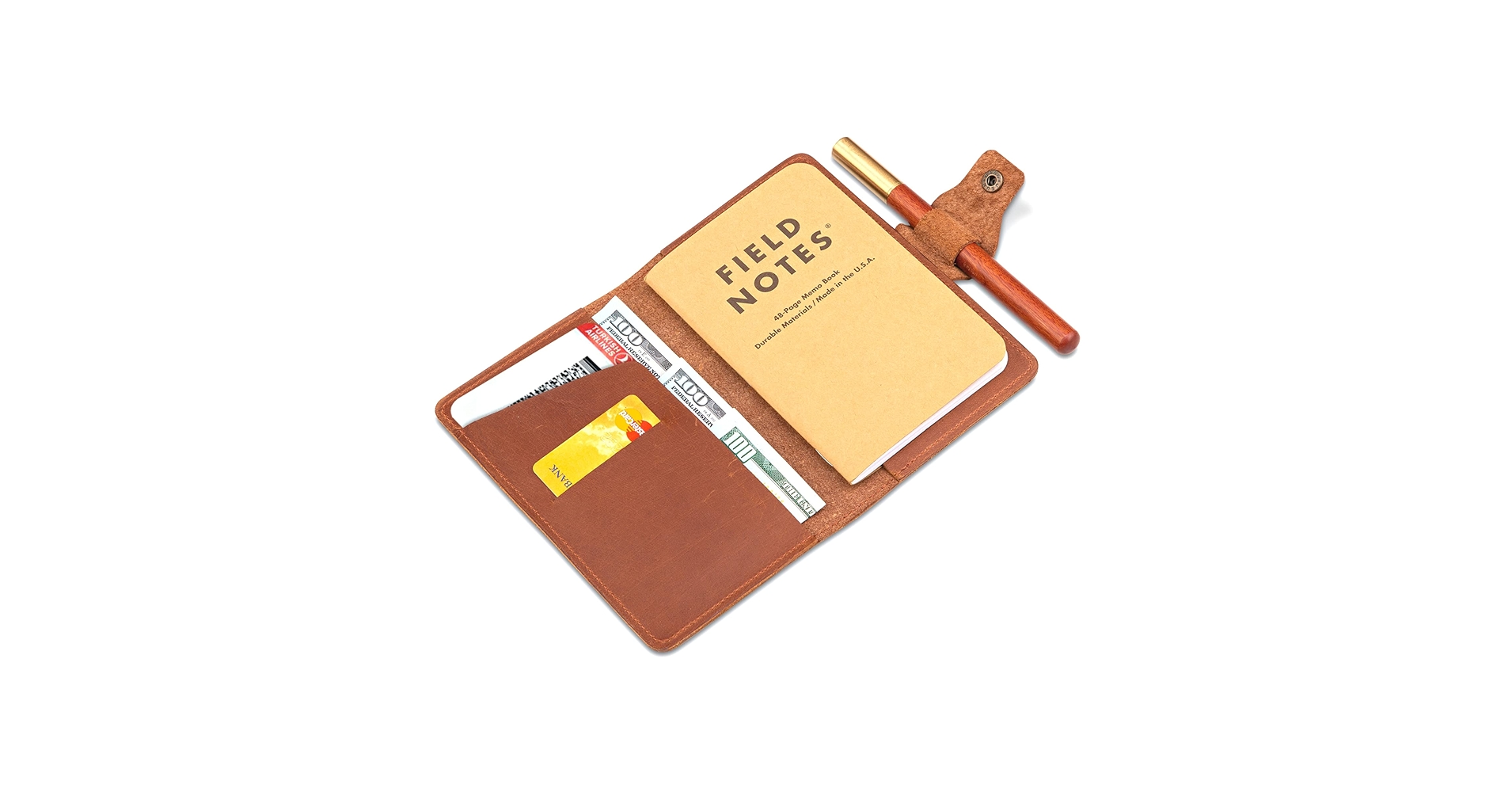 Amazon | レザーフィールドノートウォレット、手作り本革カバー